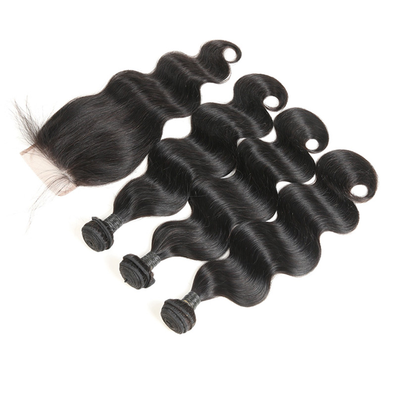 body wave human hair weave and closure8