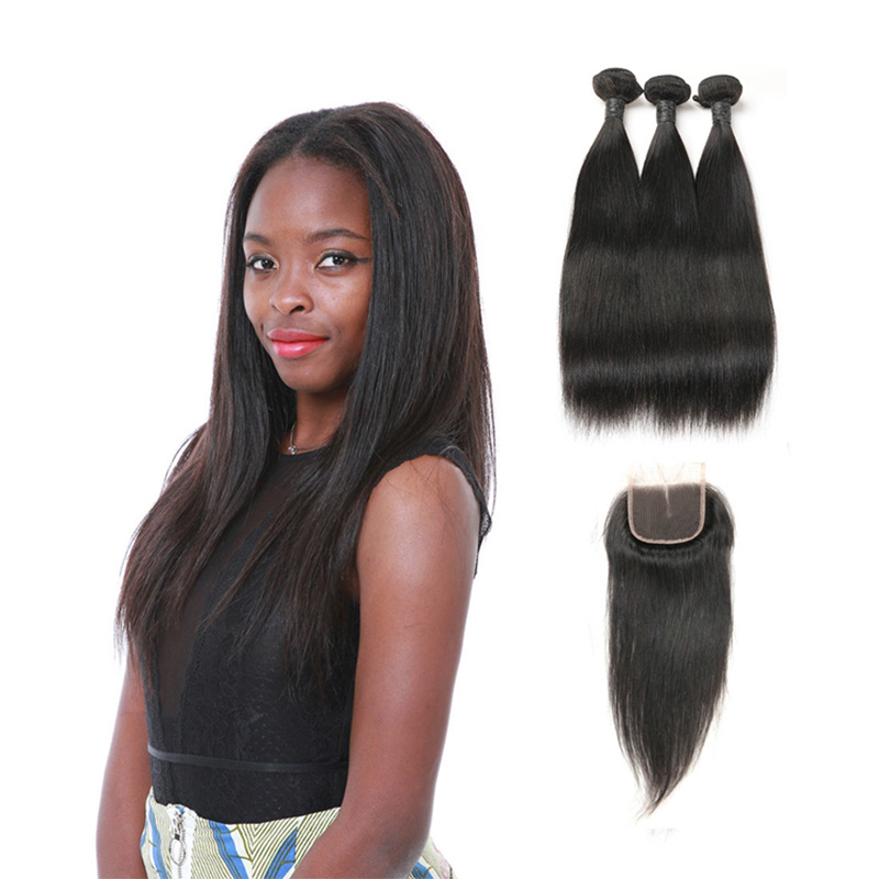 straight human hair bundle with frontal12